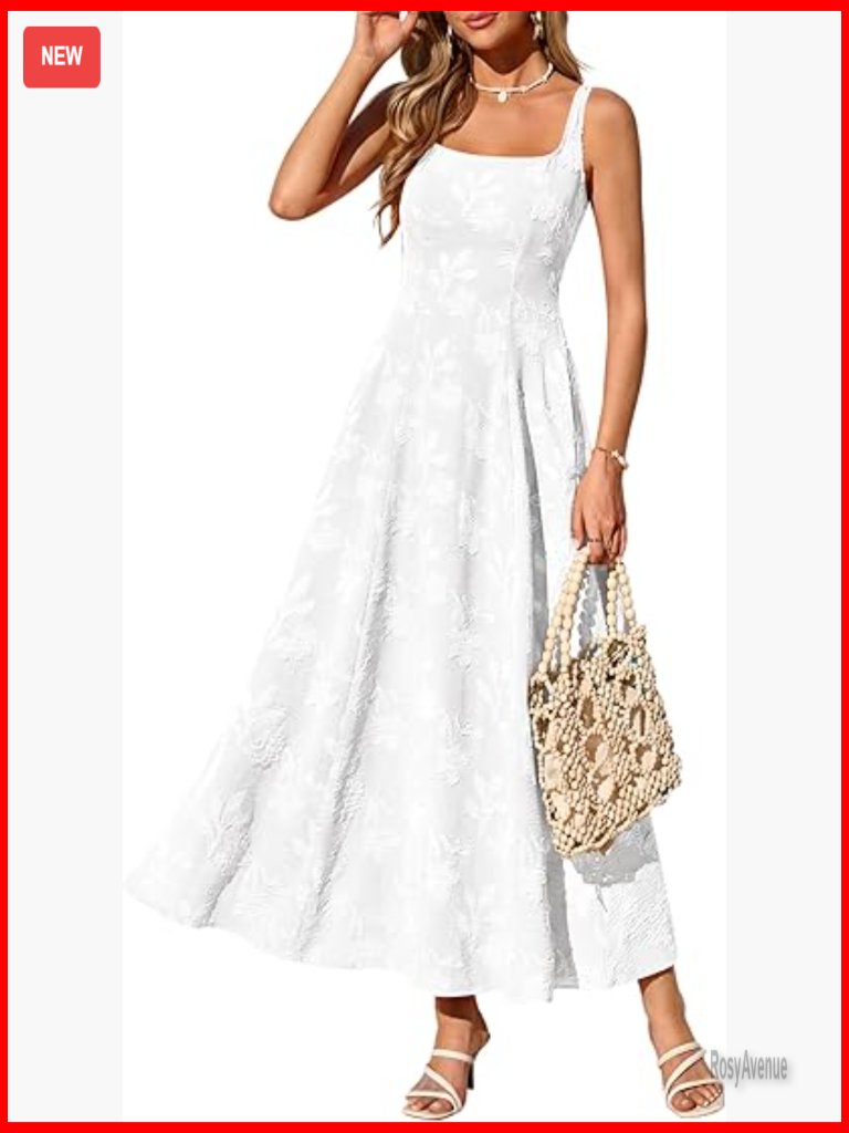 Sleeveless Square Neck Maxi Dress Formal Wedding Guest Beach Boho